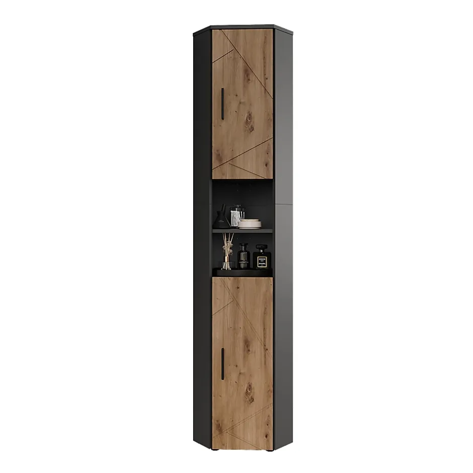 Vicco Armoire haute Anthracite/Artisan 33x192cm avec 2 portes