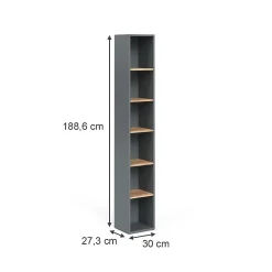 Vicco Armoire haute Anthracite/chêne doré 30x188.6cm