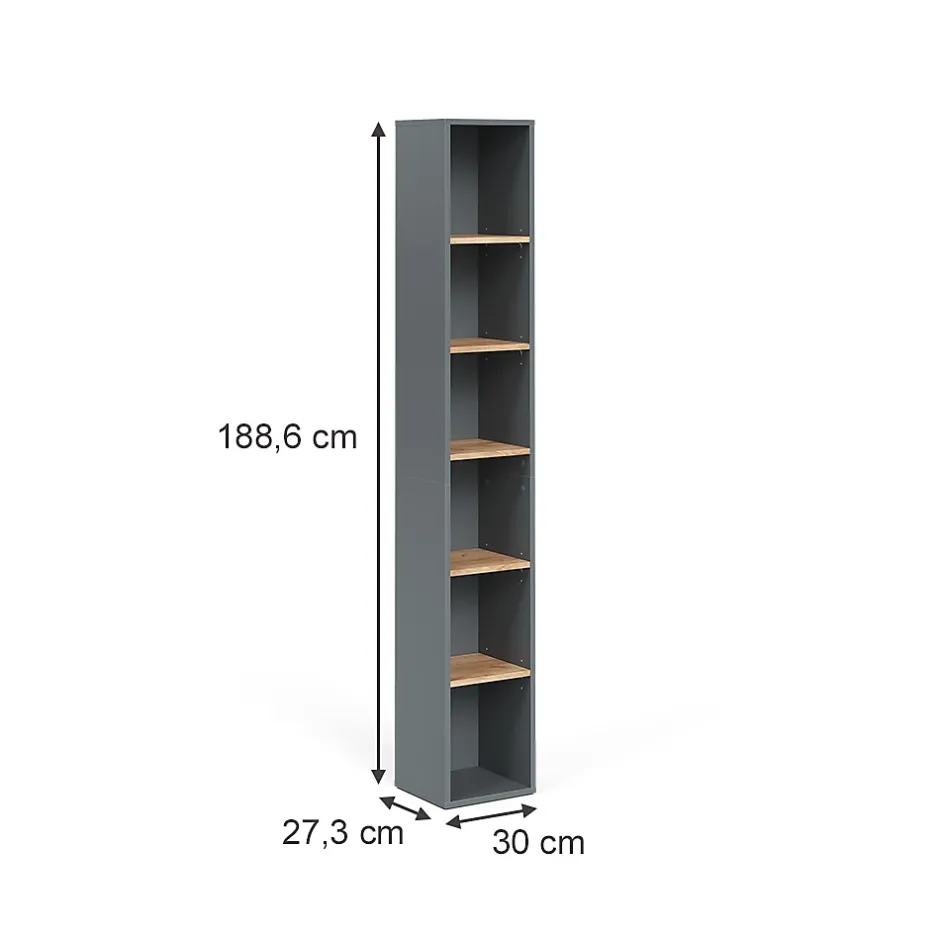 Vicco Armoire haute Anthracite/chêne doré 30x188.6cm