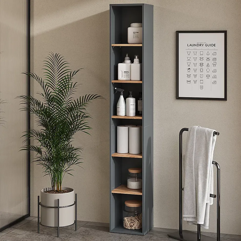 Vicco Armoire haute Anthracite/chêne doré 30x188.6cm