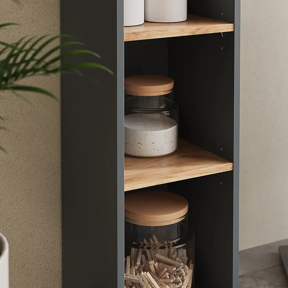 Vicco Armoire haute Anthracite/chêne doré 30x188.6cm
