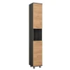 Vicco Armoire haute Anthracite/chêne doré 30.2x190cm avec 2 portes* Colonne De Salle De Bains