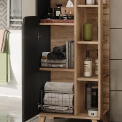 Vicco Armoire haute Sonoma/Anthracite 50x175cm avec 2 portes