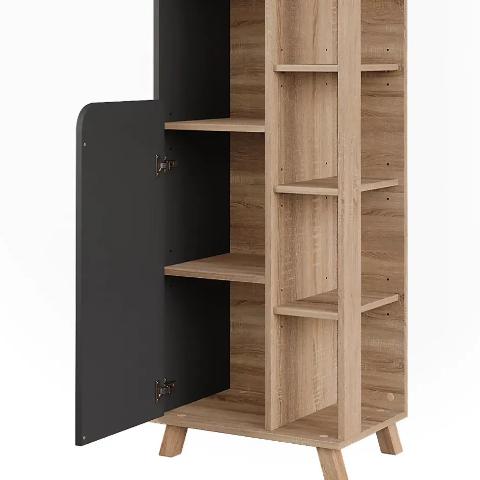 Vicco Armoire haute Sonoma/Anthracite 50x175cm avec 2 portes