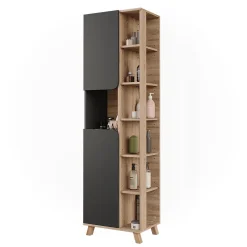 Vicco Armoire haute Sonoma/Anthracite 50x175cm avec 2 portes