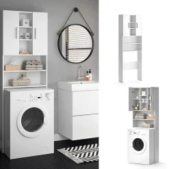 Vicco Armoire machine à laver Blanc 64x190cm