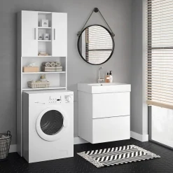 Vicco Armoire machine à laver Blanc 64x190cm