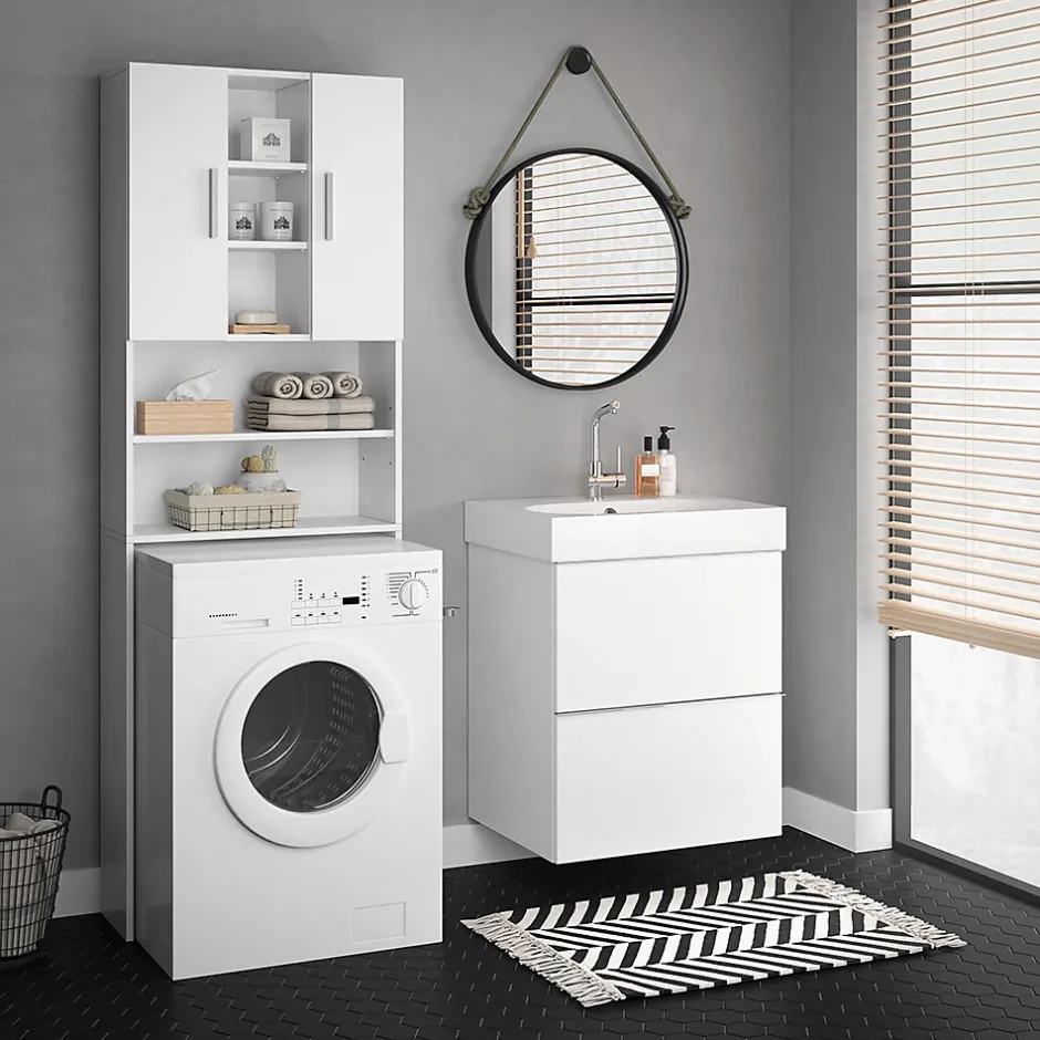 Vicco Armoire machine à laver Blanc 64x190cm
