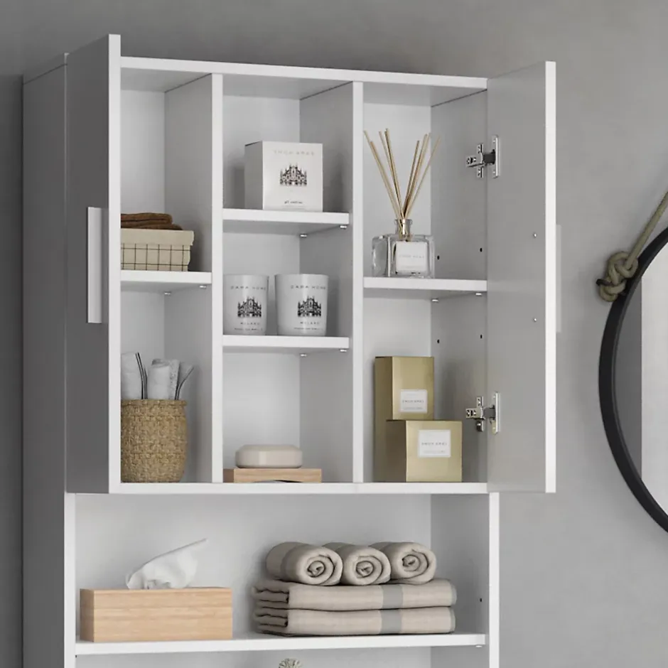 Vicco Armoire machine à laver Blanc 64x190cm