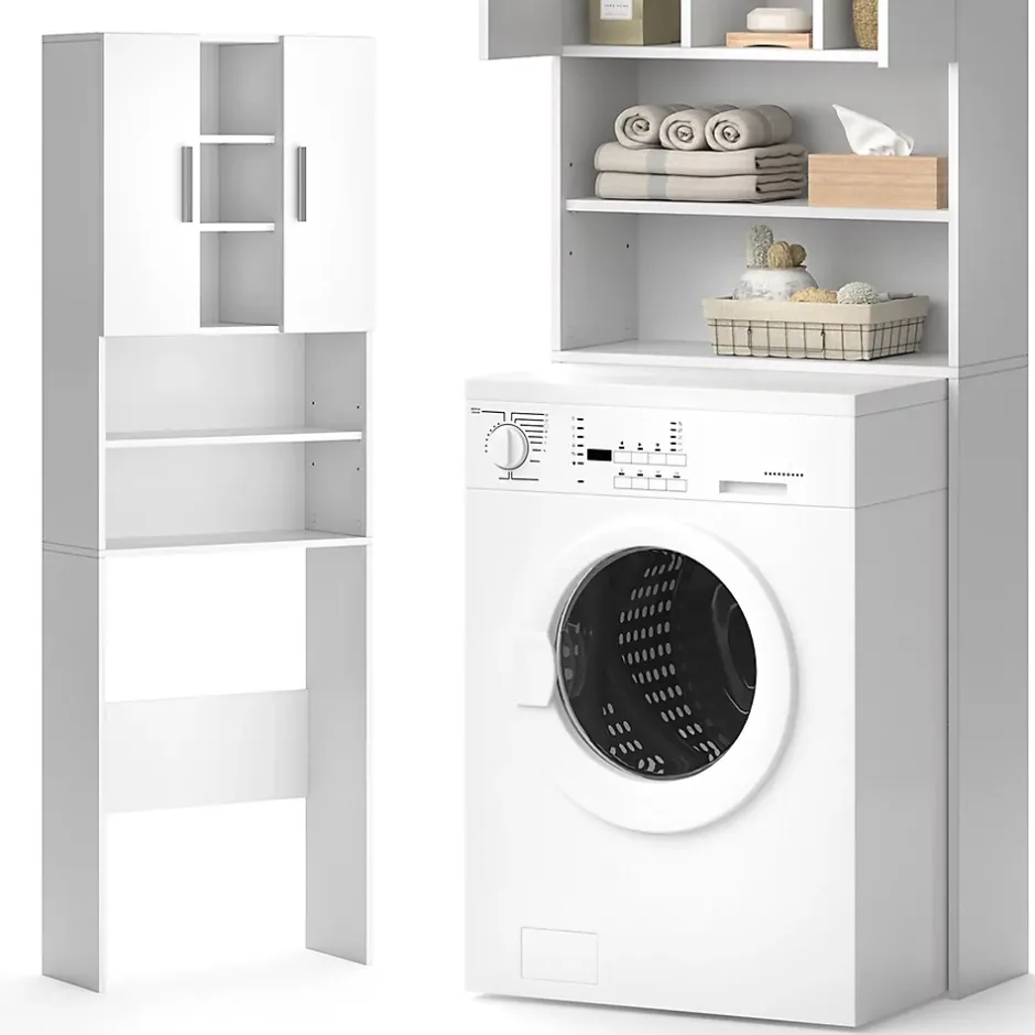 Vicco Armoire machine à laver Blanc 64x190cm