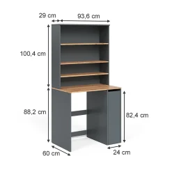 Vicco Armoire machine à laver Anthracite/chêne doré 93.6x88.2cm 2 pièces avec placard et étagère* Meuble Wc