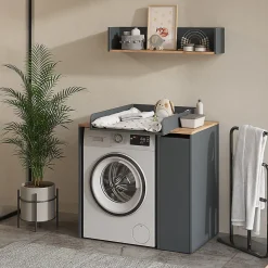 Vicco Armoire machine à laver Anthracite/chêne doré 93.6x88.2cm 2 pièces avec plan à langer