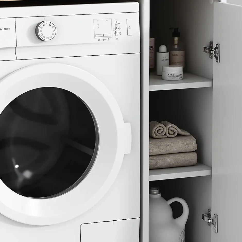 Vicco Armoire machine à laver Blanc 93.5x88.5cm avec 3 compartiments* Meuble Wc