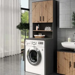 Vicco Armoire machine à laver Anthracite 68x88.5cm 2 pièces* Meuble Wc