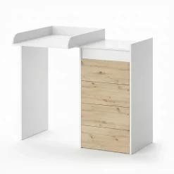 Vicco Armoire machine à laver Blanc 116x98cm avec 4 tiroirs