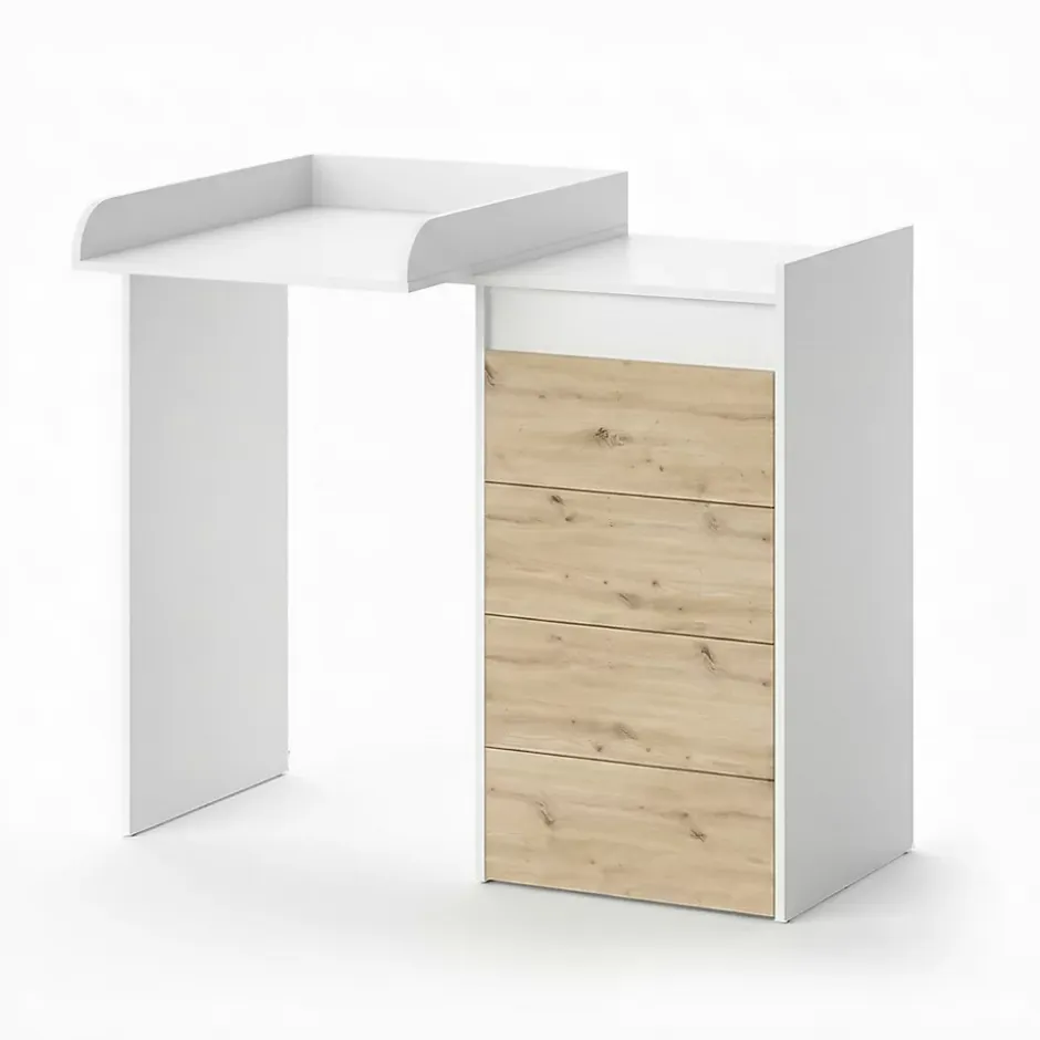 Vicco Armoire machine à laver Blanc 116x98cm avec 4 tiroirs