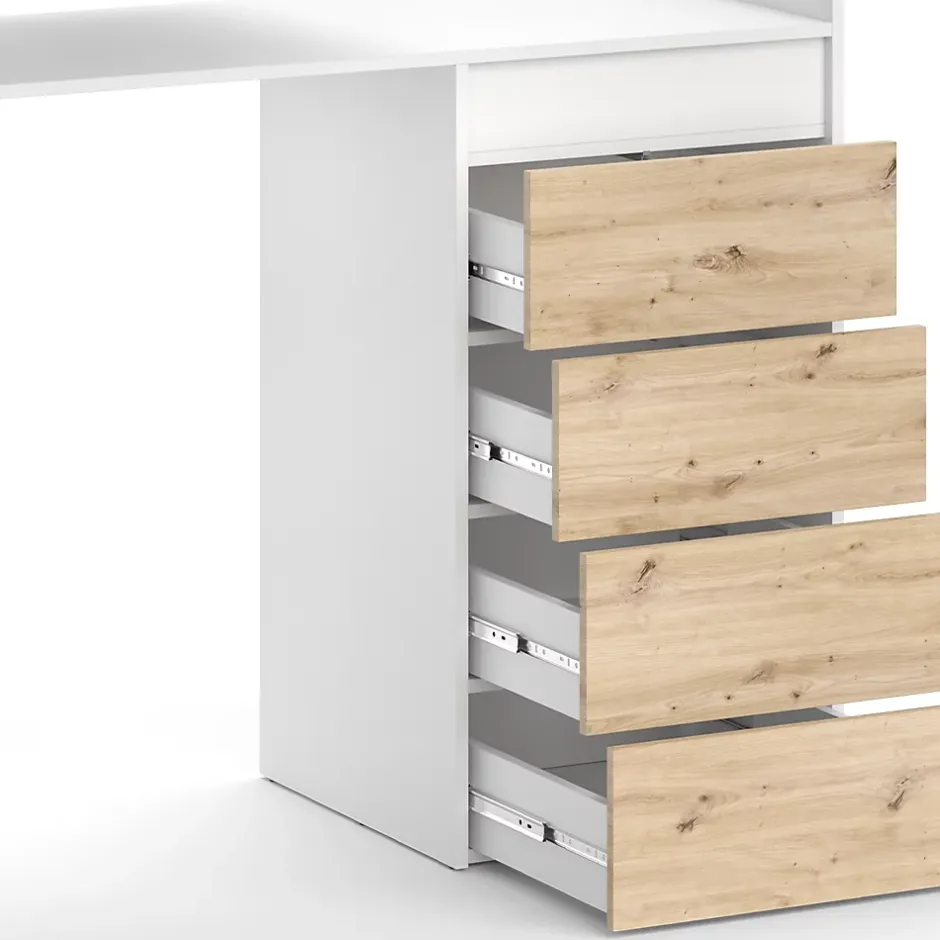 Vicco Armoire machine à laver Blanc 116x98cm avec 4 tiroirs