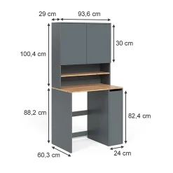 Vicco Armoire machine à laver Anthracite/chêne doré 93.6x88.2cm 2 pièces avec étagère* Meuble Wc