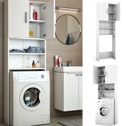 Vicco Armoire machine à laver Blanc 64x190cm