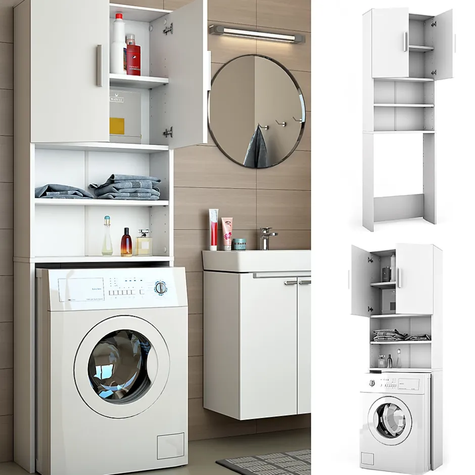 Vicco Armoire machine à laver Blanc 64x190cm