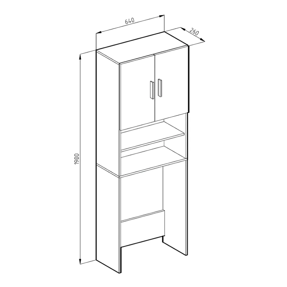 Vicco Armoire machine à laver Blanc 64x190cm