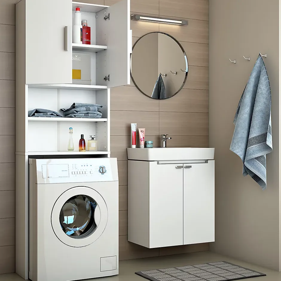 Vicco Armoire machine à laver Blanc 64x190cm