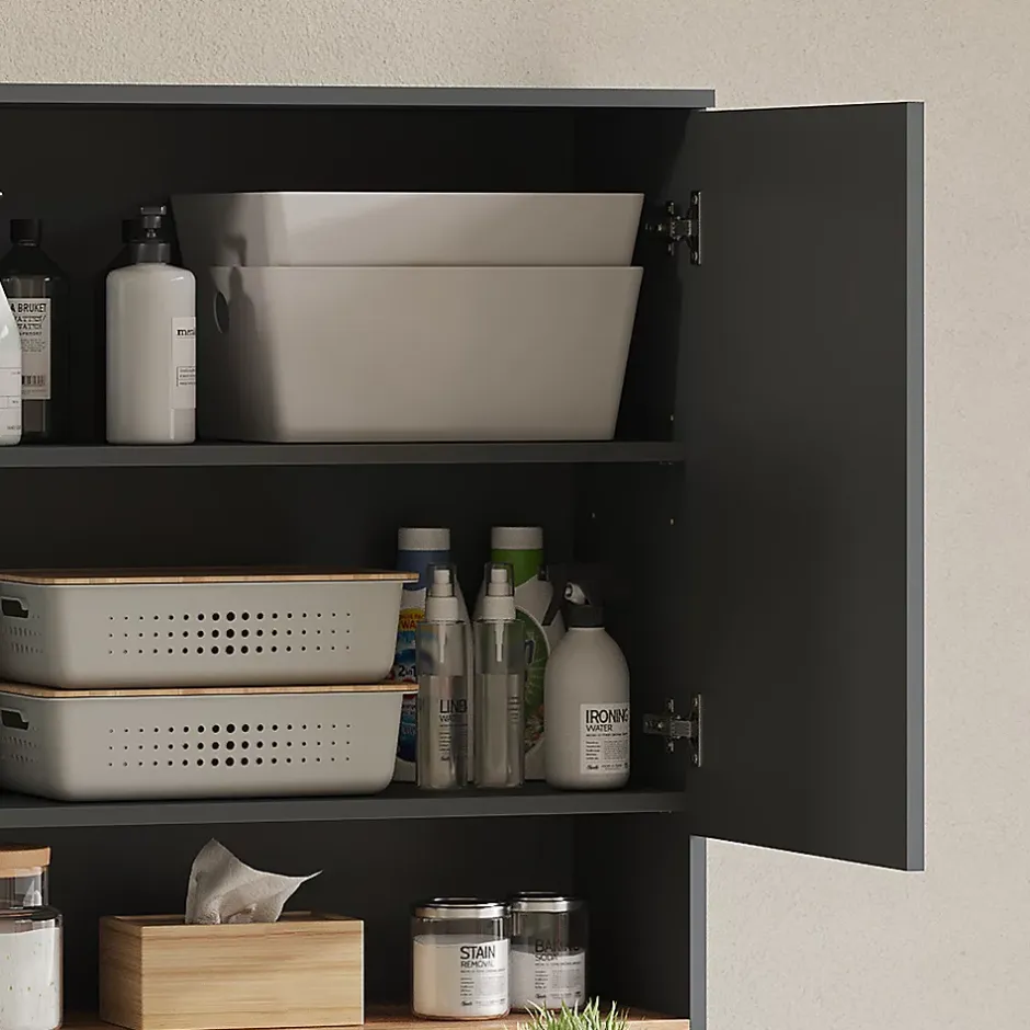 Vicco Armoire machine à laver Anthracite/chêne doré 93.6x100.4cm