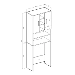 Vicco Armoire machine à laver Sonoma 64x190cm