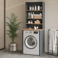 Vicco Armoire machine à laver Anthracite/chêne doré 66x88.2cm 2 parties avec étagère