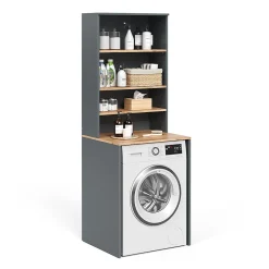Vicco Armoire machine à laver Anthracite/chêne doré 66x88.2cm 2 parties avec étagère