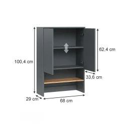 Vicco Armoire machine à laver Anthracite/chêne doré 68x100.4cm