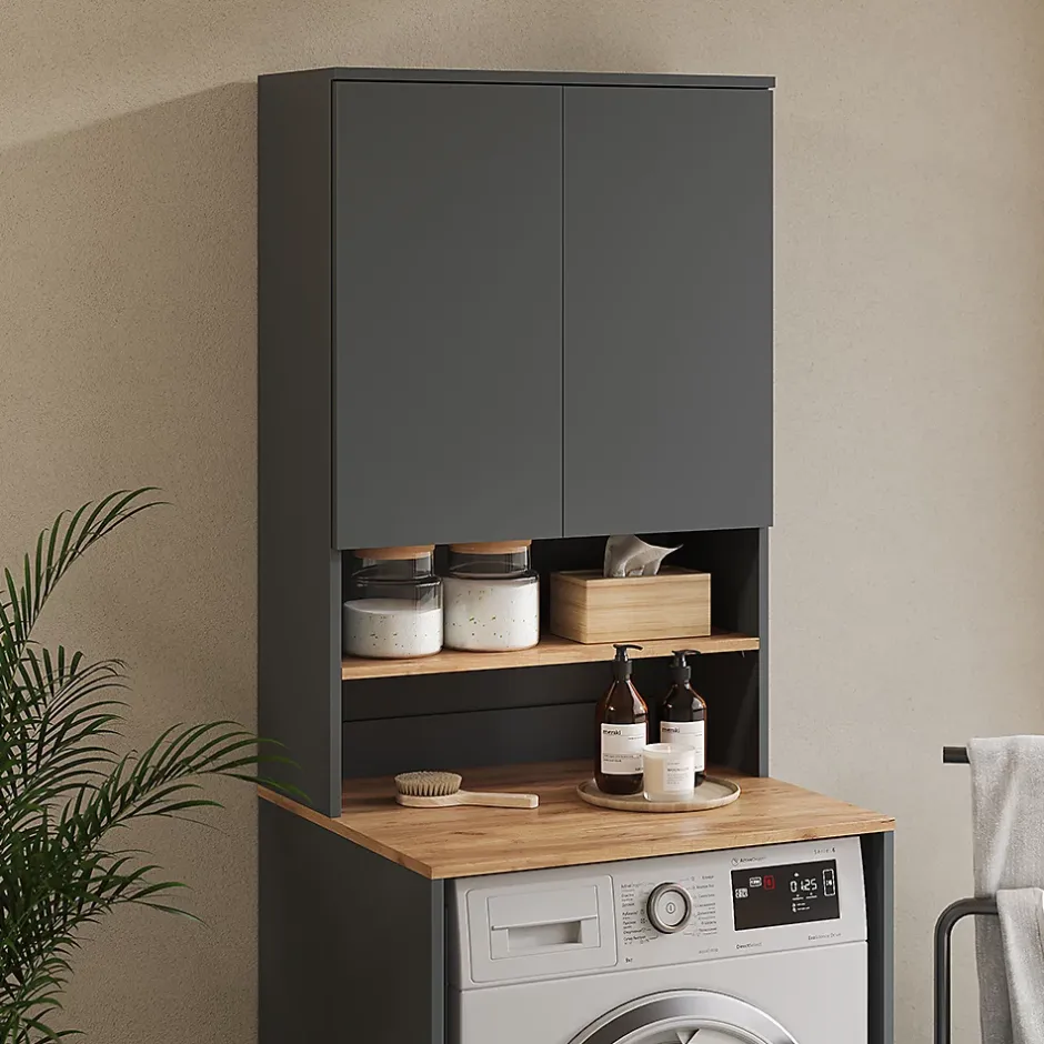 Vicco Armoire machine à laver Anthracite/chêne doré 68x100.4cm