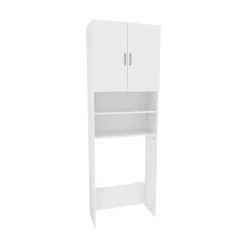 Vicco Armoire machine à laver Blanc 64x190cm avec 2 portes courtes* Meuble Wc