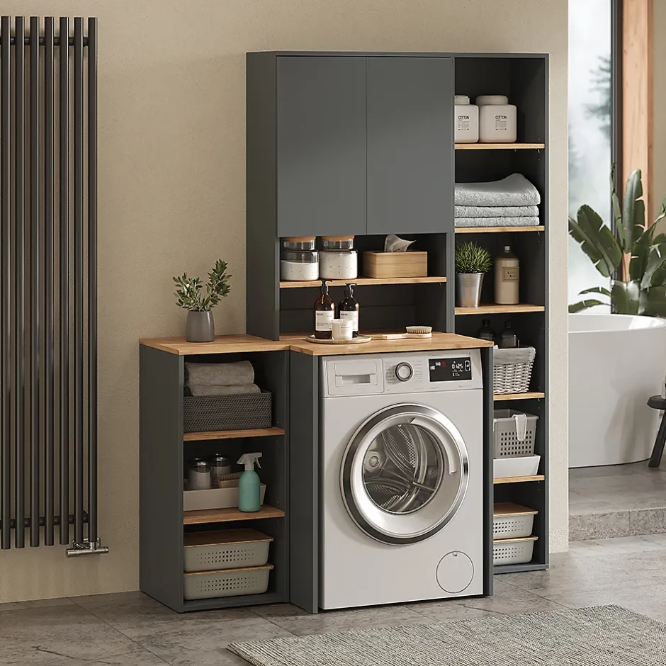 Vicco Armoire machine à laver Anthracite/chêne doré 68x88.2cm* Meuble Wc