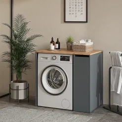 Vicco Armoire machine à laver Anthracite/chêne doré 93.6x88.2cm Meuble sous la machine à laver* Meuble Wc