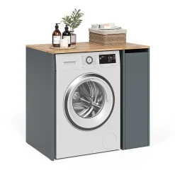 Vicco Armoire machine à laver Anthracite/chêne doré 93.6x88.2cm Meuble sous la machine à laver* Meuble Wc