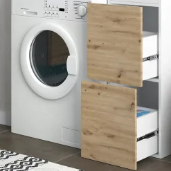 Vicco Armoire machine à laver Blanc 99x98cm avec 2 tiroirs