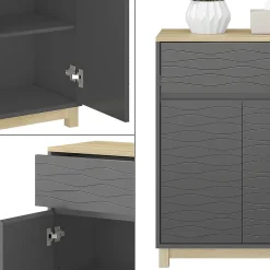 Vicco Armoire Midisch Anthracite 60x80cm avec tiroir* Armoire De Salle De Bains