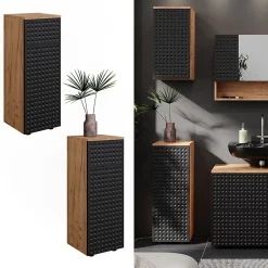 Vicco Armoire midisch Anthracite à pois 30x81cm avec 1 tiroir, 2 compartiments, salle de bain* Armoire De Salle De Bains