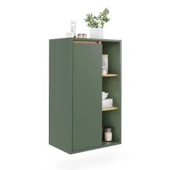 Vicco Armoire Midischrank Vert/Artisan 50x86cm avec des étagères ouvertes