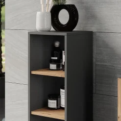 Vicco Armoire Midischrank Anthracite/Artisan 30x81cm avec 3 compartiments de rangement* Armoire De Salle De Bains