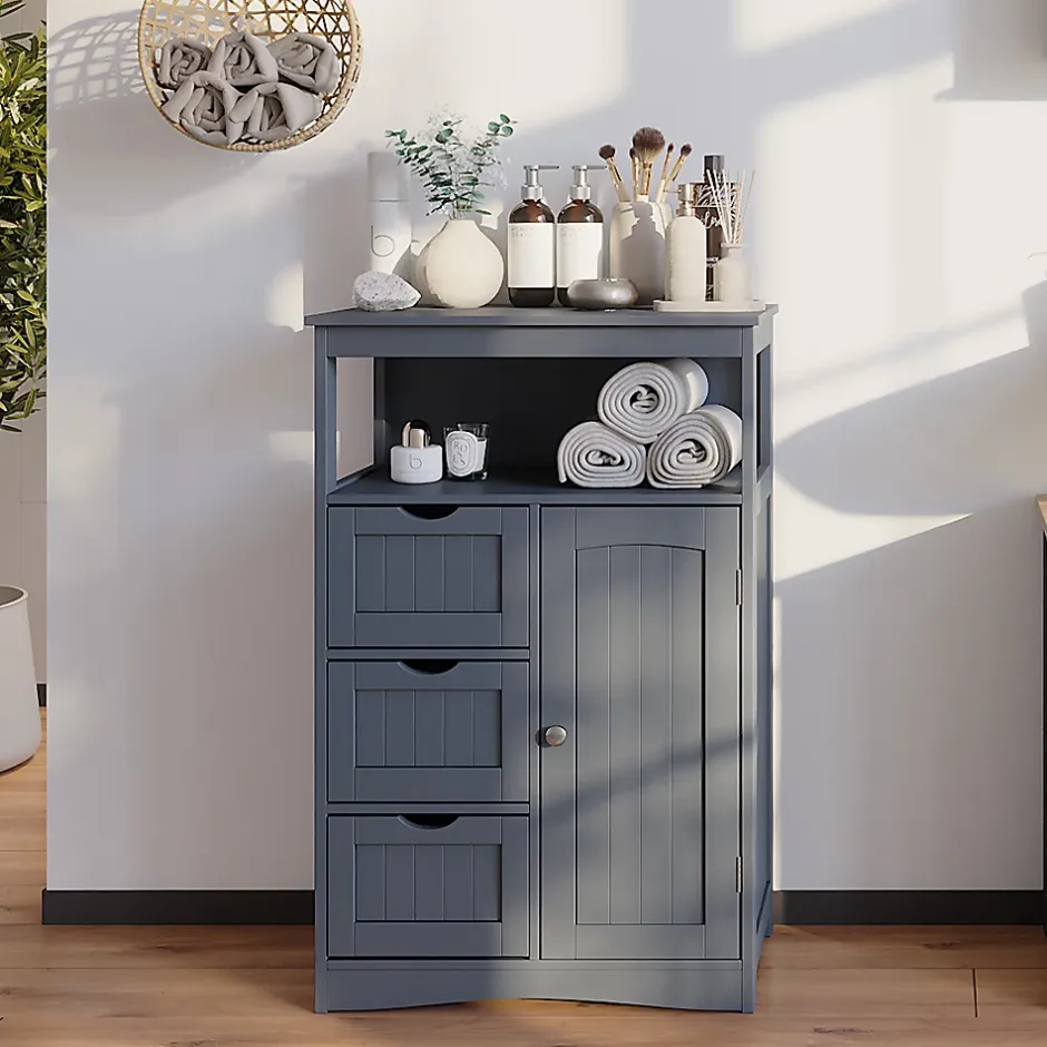 Vicco Armoire Midischrank Gris 56x86.5cm* Armoire De Salle De Bains