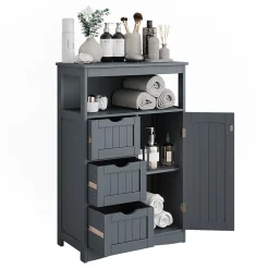 Vicco Armoire Midischrank Gris 56x86.5cm* Armoire De Salle De Bains