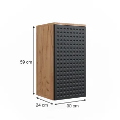 Vicco Armoire murale Anthracite à pois 30x59cm 2 compartiments, salle de bain* Armoire De Salle De Bains