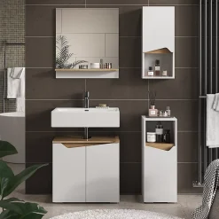 Vicco Armoire murale Blanc 30x67cm avec porte et compartiment ouvert* Armoire De Salle De Bains