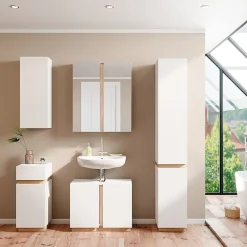 Vicco Armoire murale Blanc 33x84cm avec 2 étagères