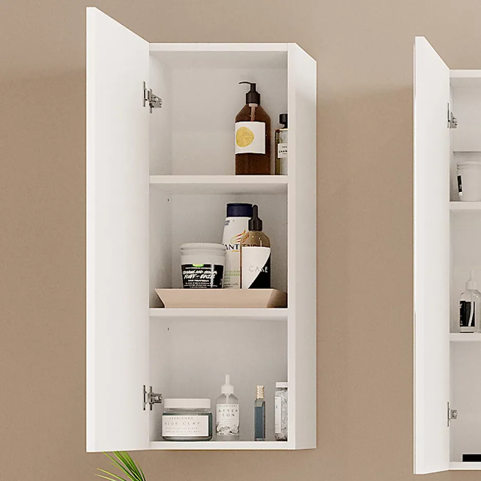 Vicco Armoire murale Blanc 33x84cm avec 2 étagères