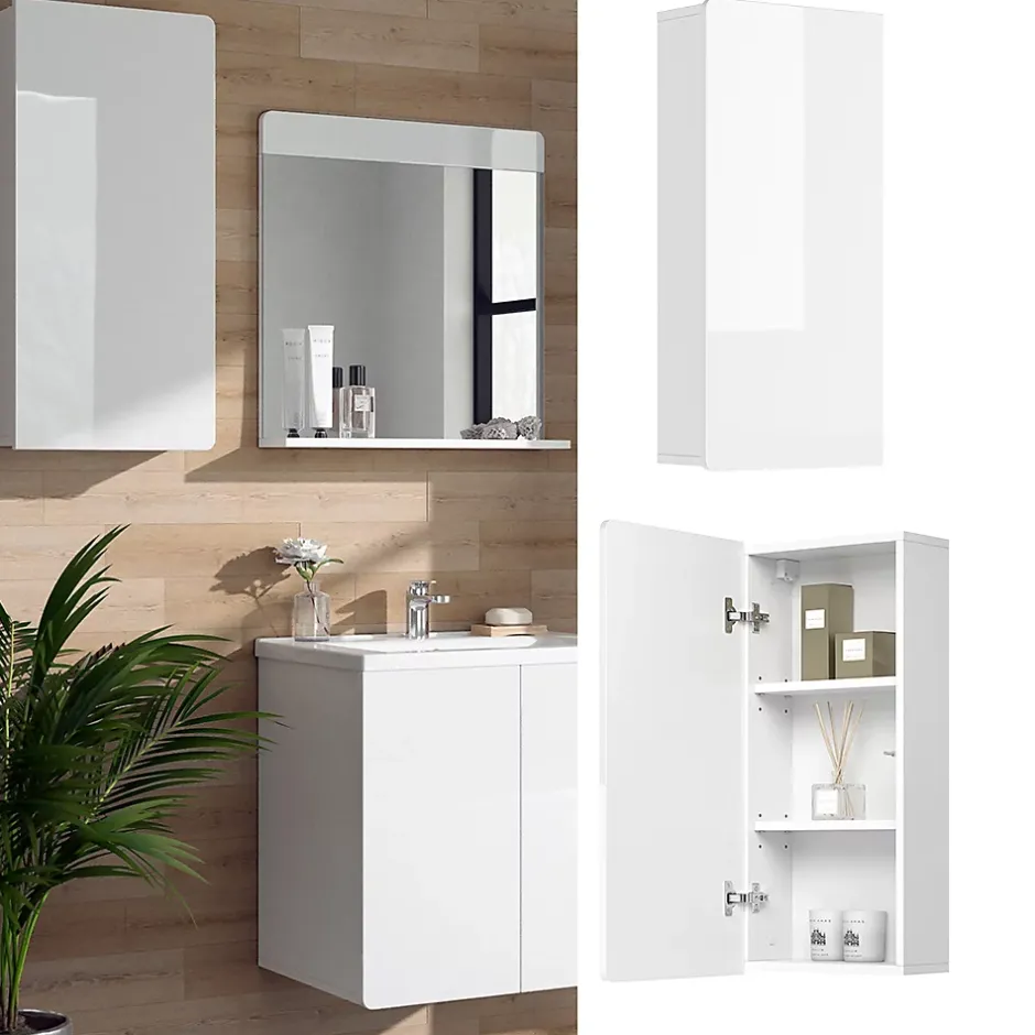 Vicco Armoire murale de salle de bain Blanc 36.6x76.6cm