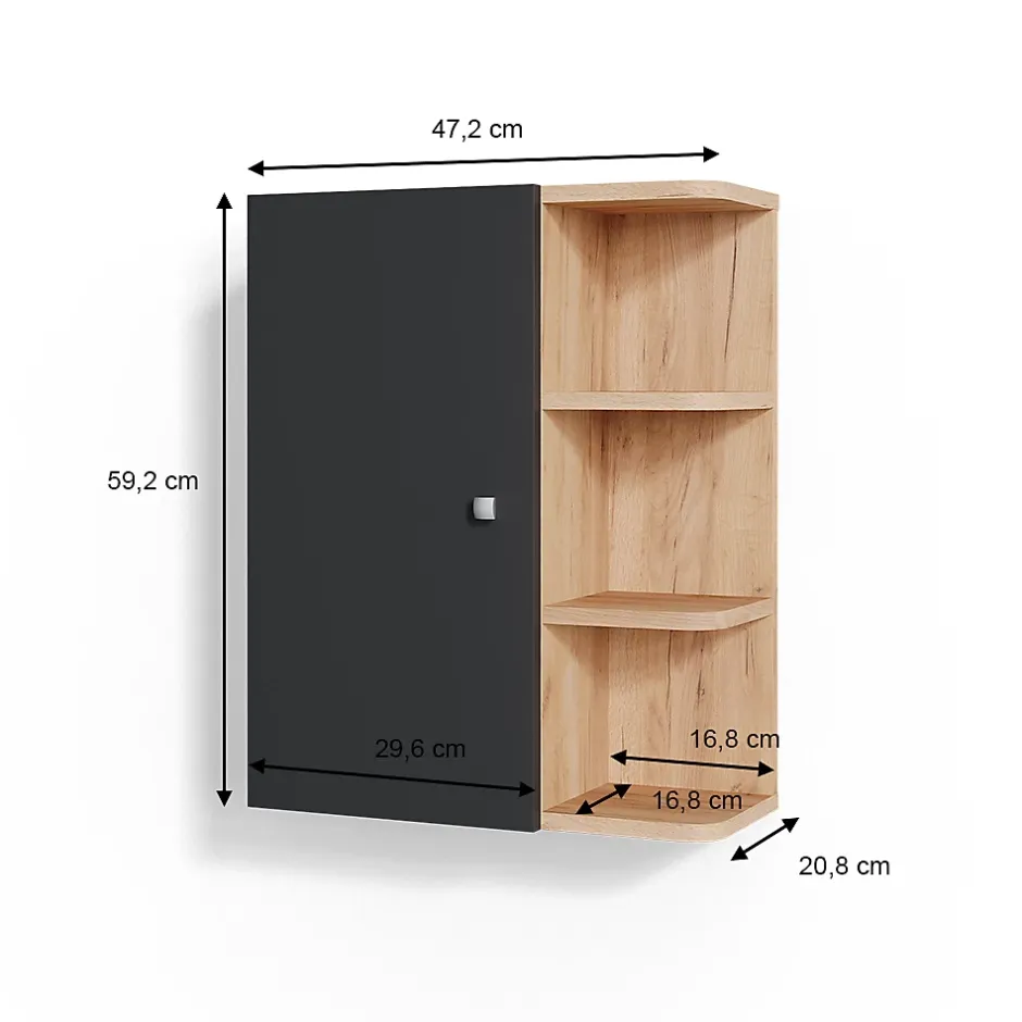 Vicco Armoire murale de salle de bain Anthracite 47.2x59.2cm* Armoire De Salle De Bains