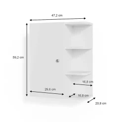 Vicco Armoire murale de salle de bain Blanc 47.2x59.2cm